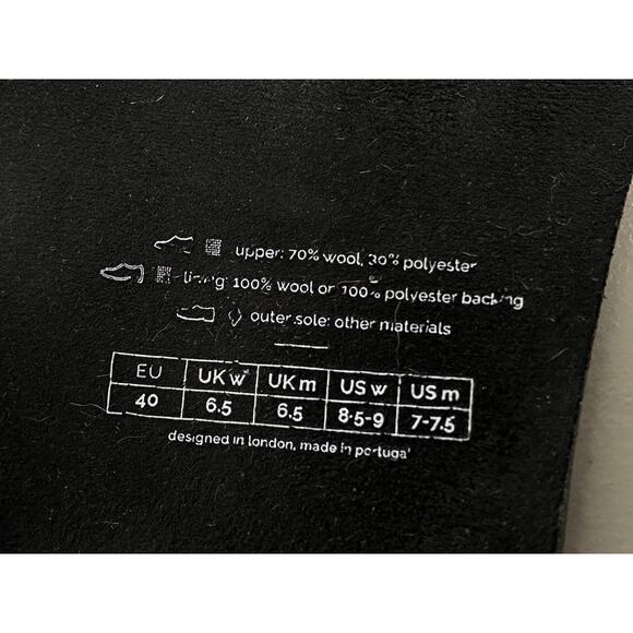 Mahabis Curve Slippers Womens 8.5-9 / 40 Gray Pink Wool House Shoe Shearling - Picture 10 of 12